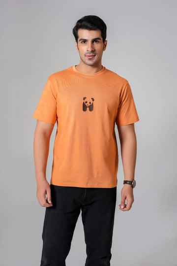 Coral Panda Embroidery Regular Fit Tee