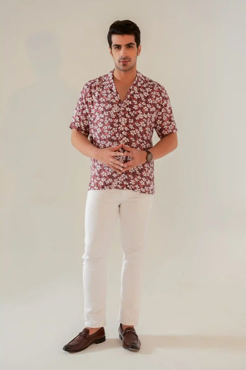 Rust Bloom Regular Fit Shirt