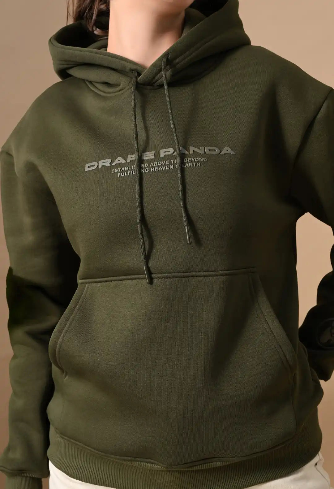 Women's Olive Green tonal Graphic Hoodie
