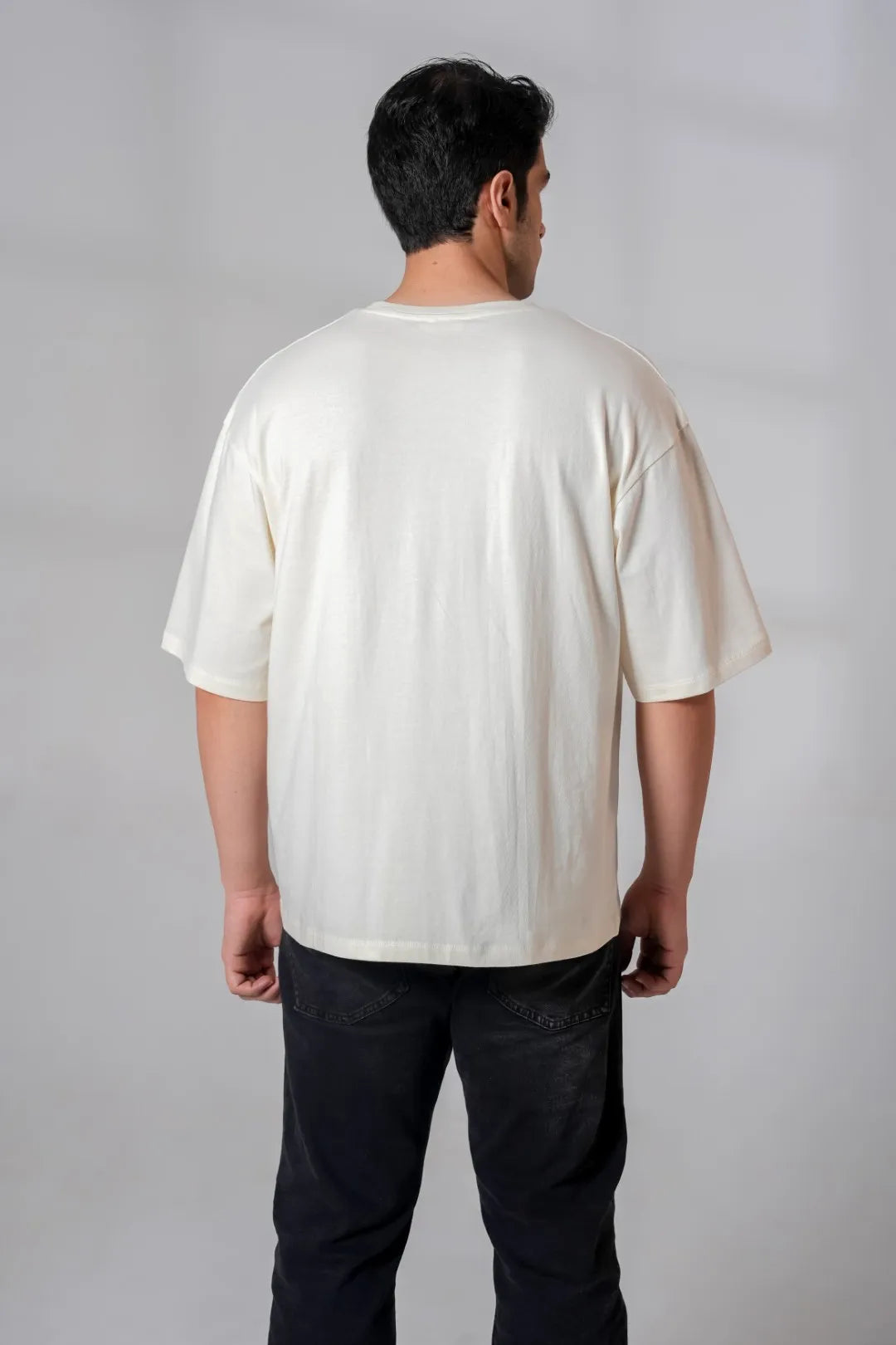 White Graphic Sunflower Puff Print Oversized Tee