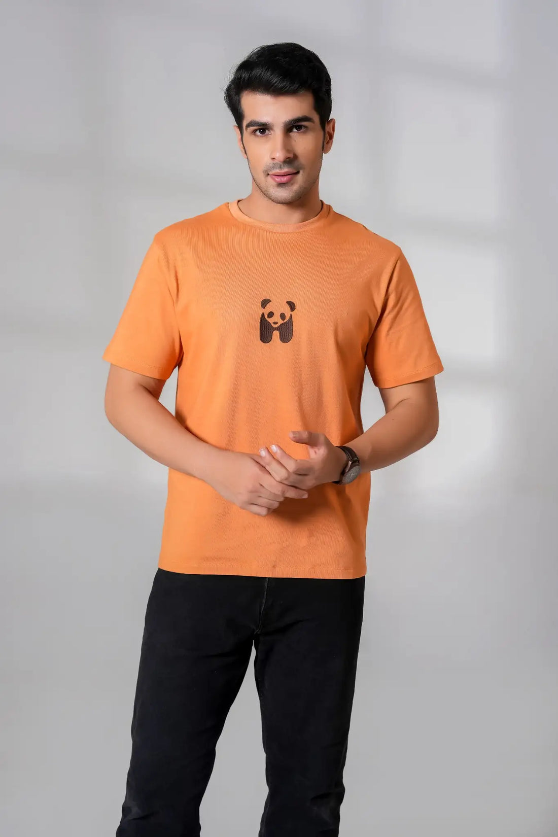 Coral Panda Embroidery Regular Fit Tee