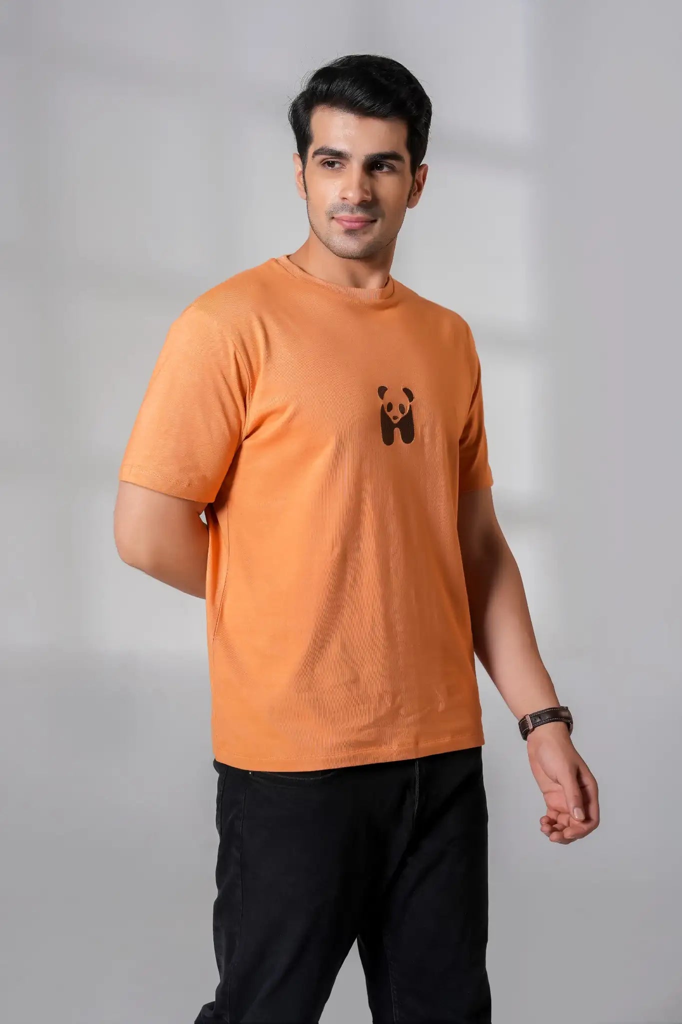 Coral Panda Embroidery Regular Fit Tee