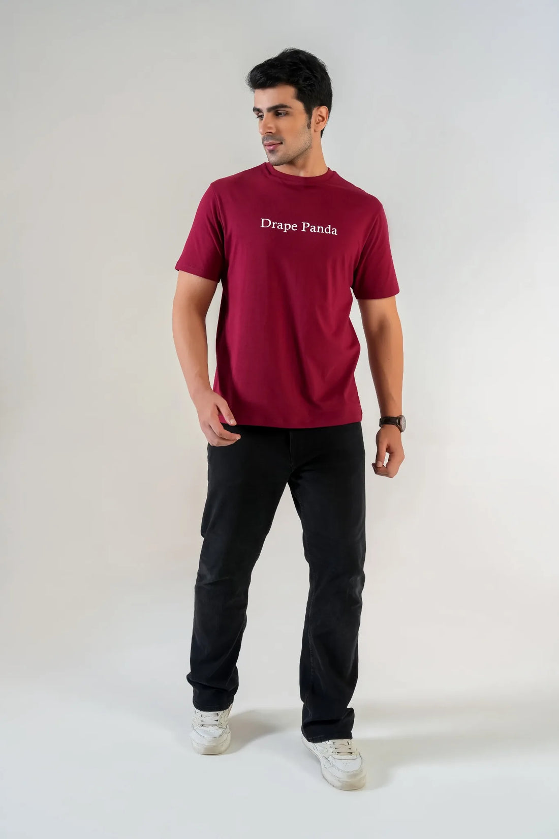 Dark Red HD Print Regular Fit Tee