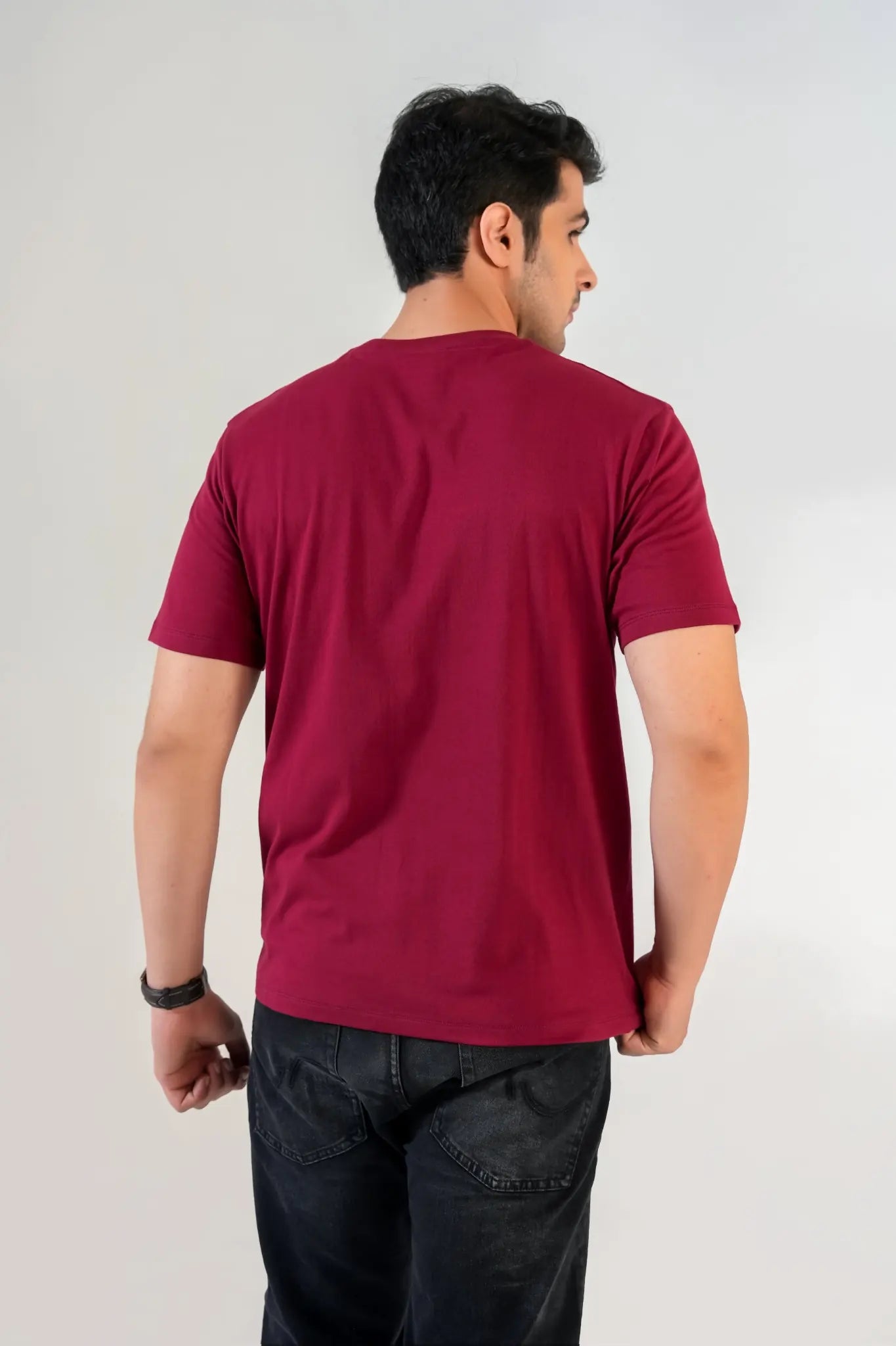 Dark Red HD Print Regular Fit Tee