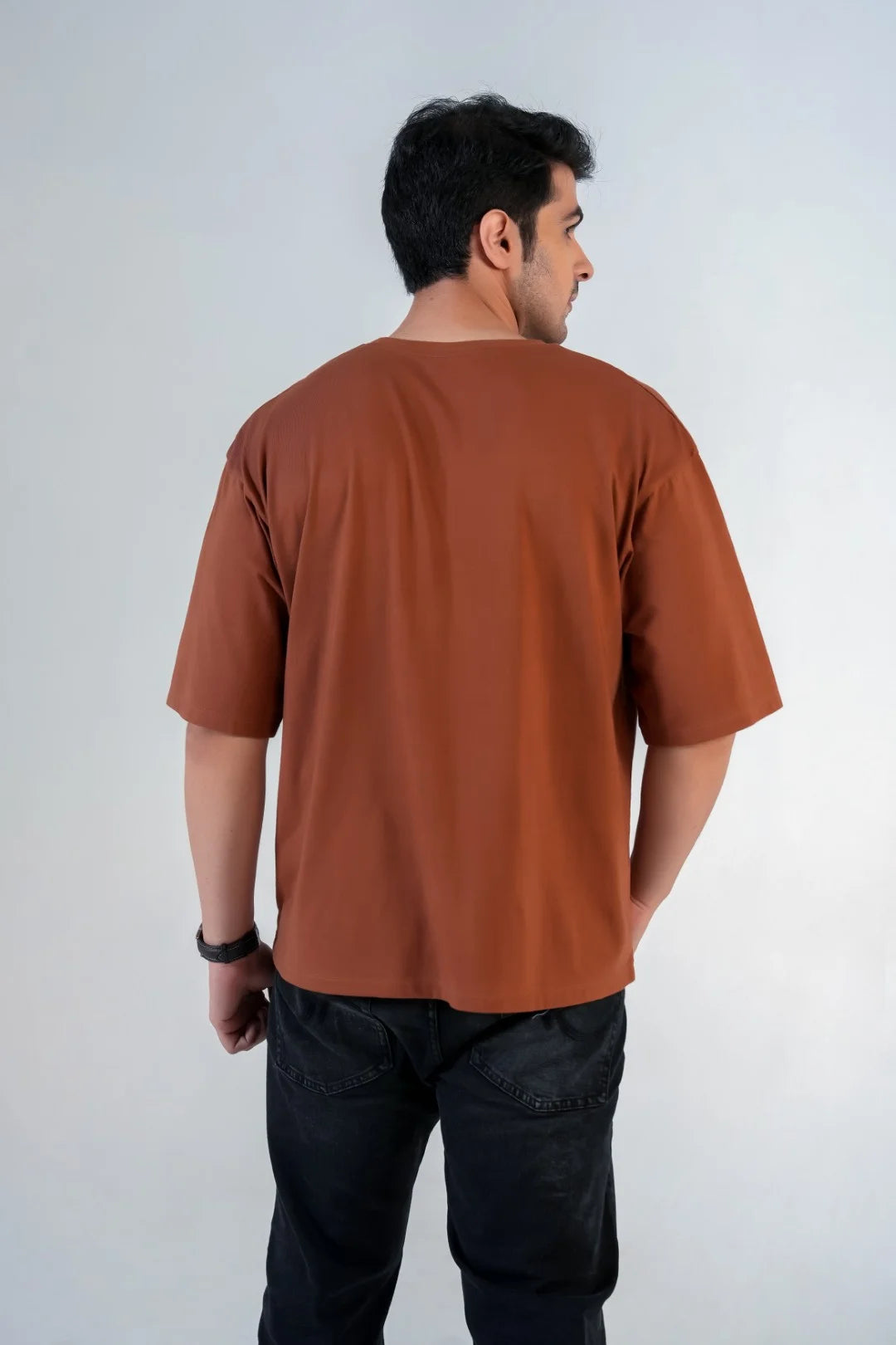 Chocolate Embroidered Patch Oversized Tee
