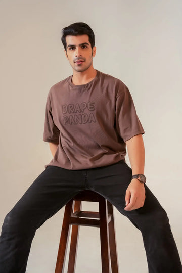 Brown Acid Wash Oversized Tee