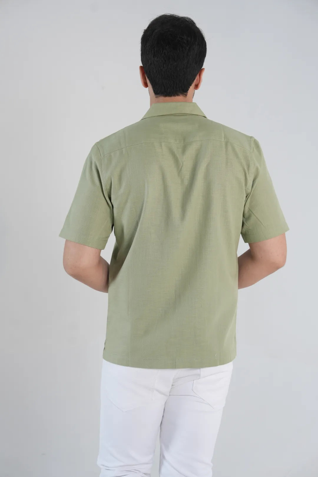 Men's Seafoam Green Cuban Collar Regular Fit Shirt