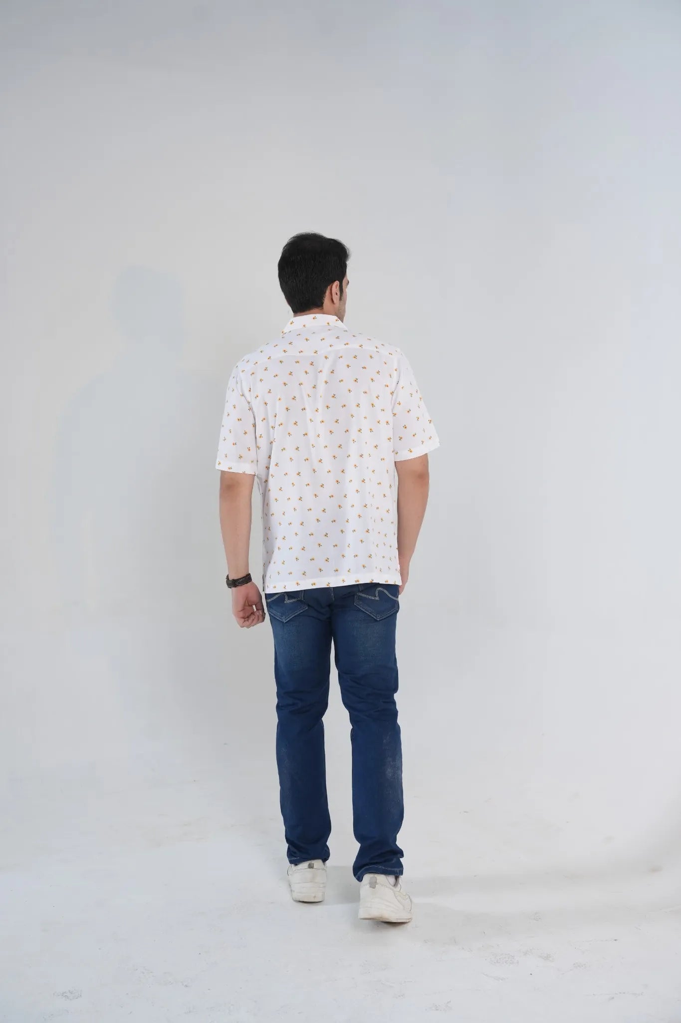 White Floral Oversized Summer Shirt