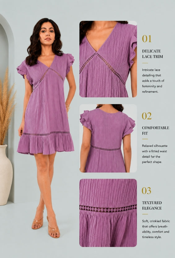 Purple Cottagecore Women's Cottagecore Dresses for Women