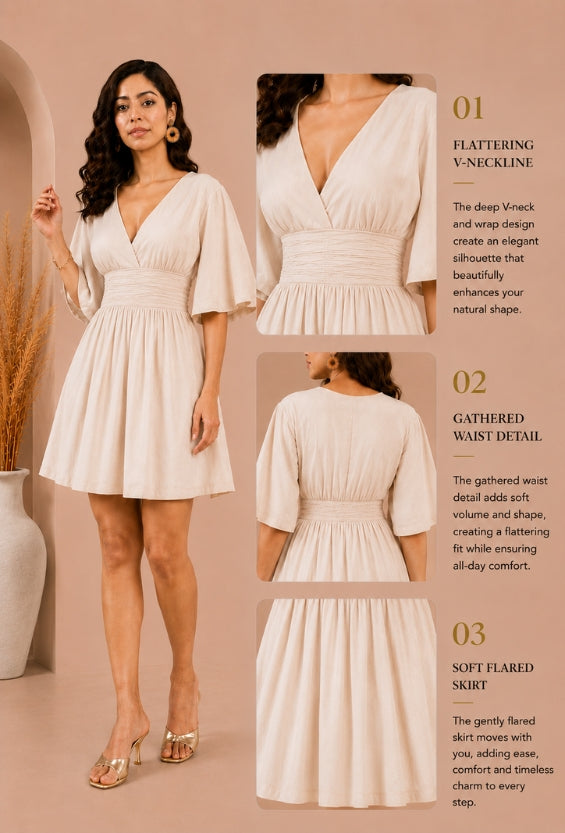 Beige Women's Wrap Dresses for Women