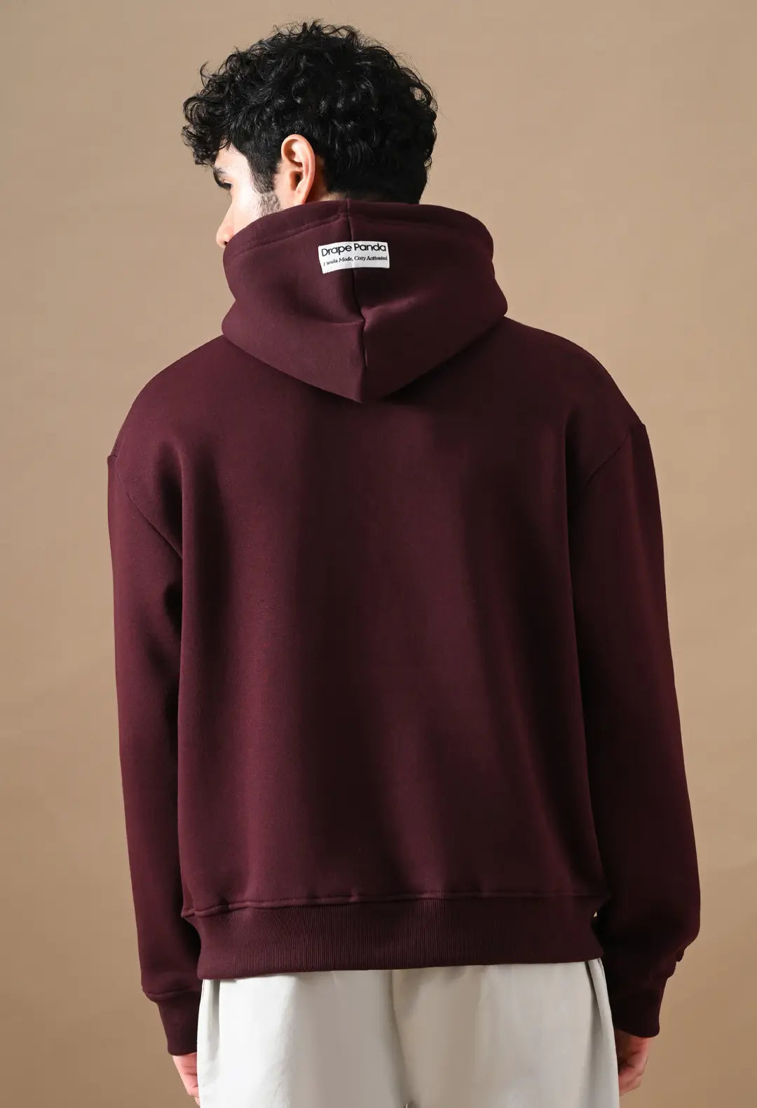 Men's Burnt Maroon Sentimental & Original Puff Print Hoodie
