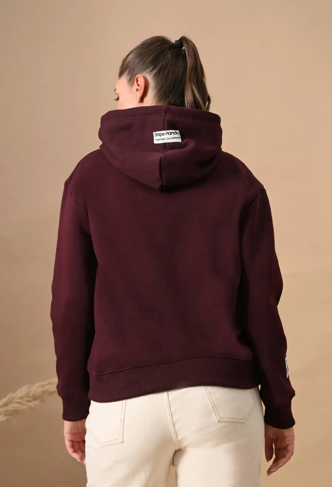 Women's Burnt Maroon Sentimental & Original Puff Print Hoodie