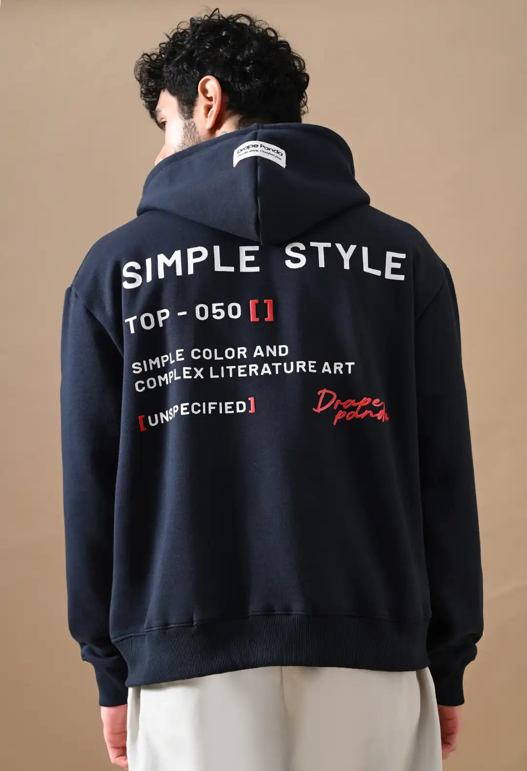 Men's Navy HD Print Zip up Hoodie