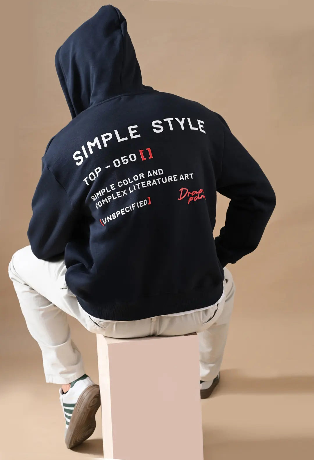 Men's Navy HD Print Zip up Hoodie