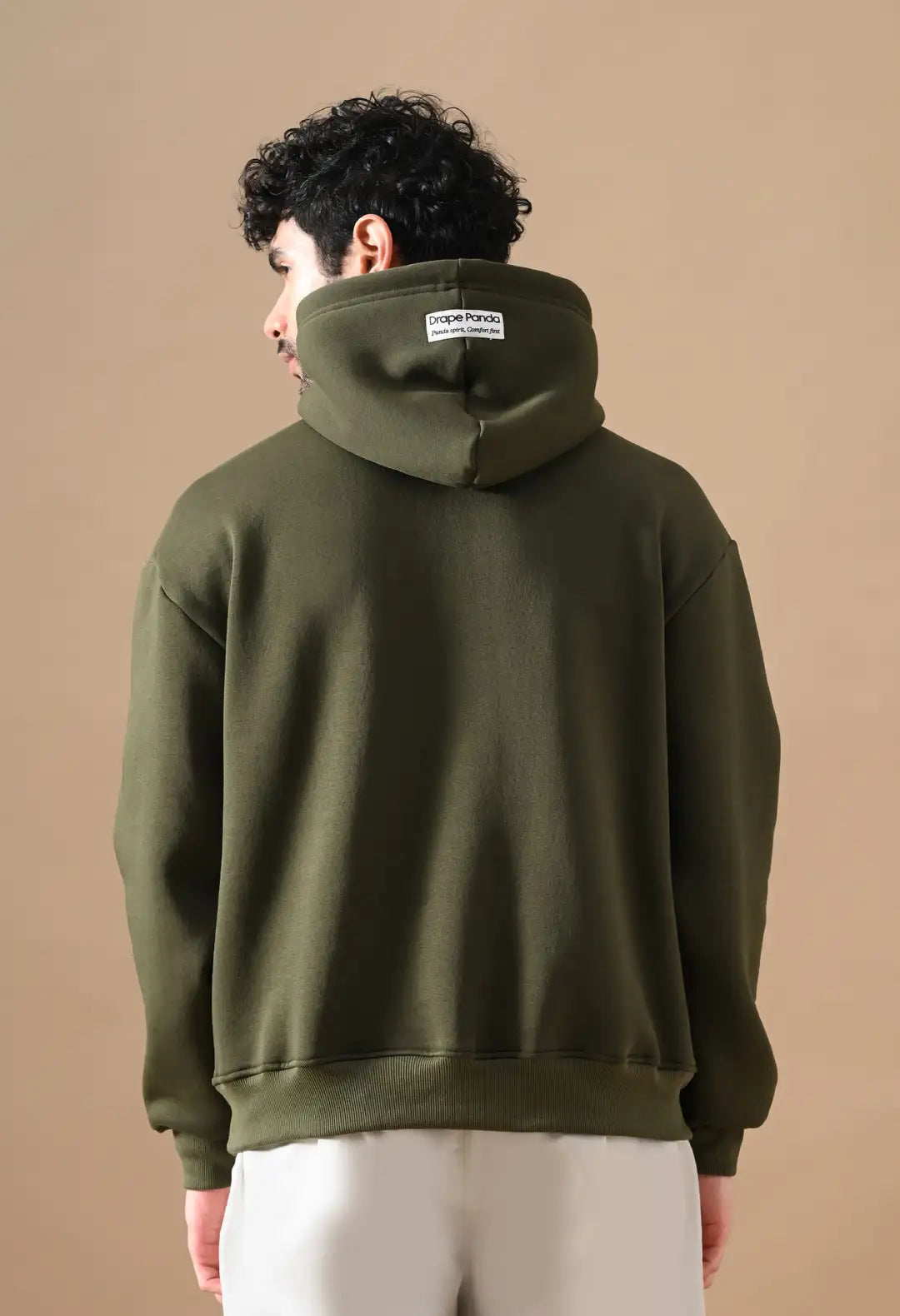 Men's Olive Green tonal Graphic Hoodie