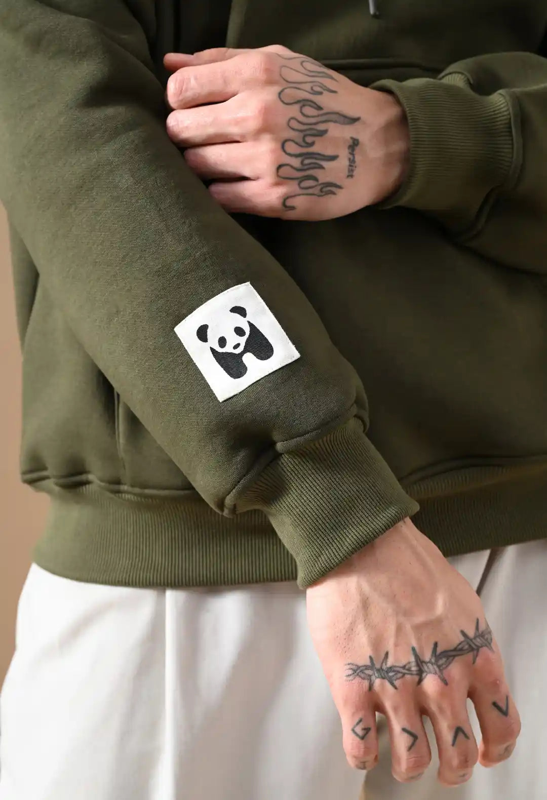 Men's Olive Green tonal Graphic Hoodie