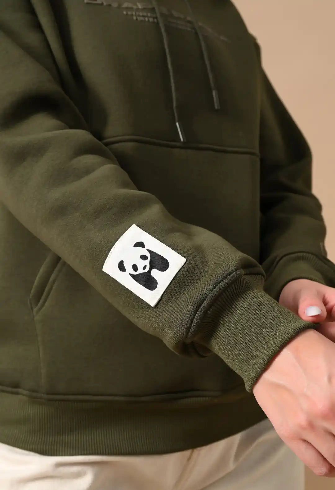 Women's Olive Green tonal Graphic Hoodie