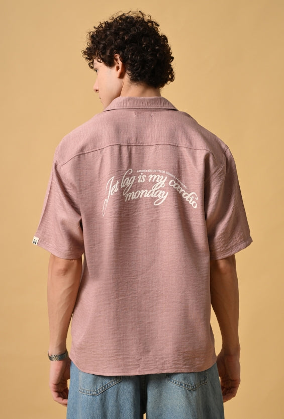 Rosewood Dust Oversized Resort Shirt For Men