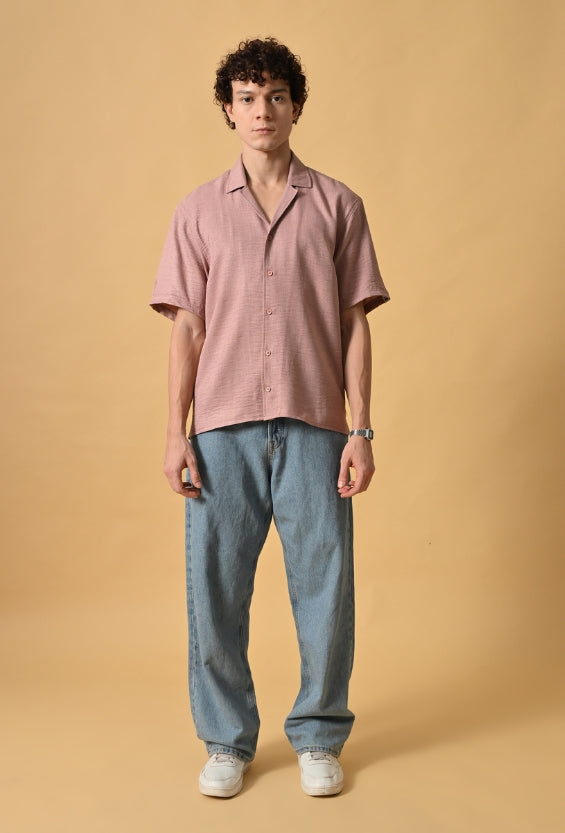 Rosewood Dust Oversized Resort Shirt For Men
