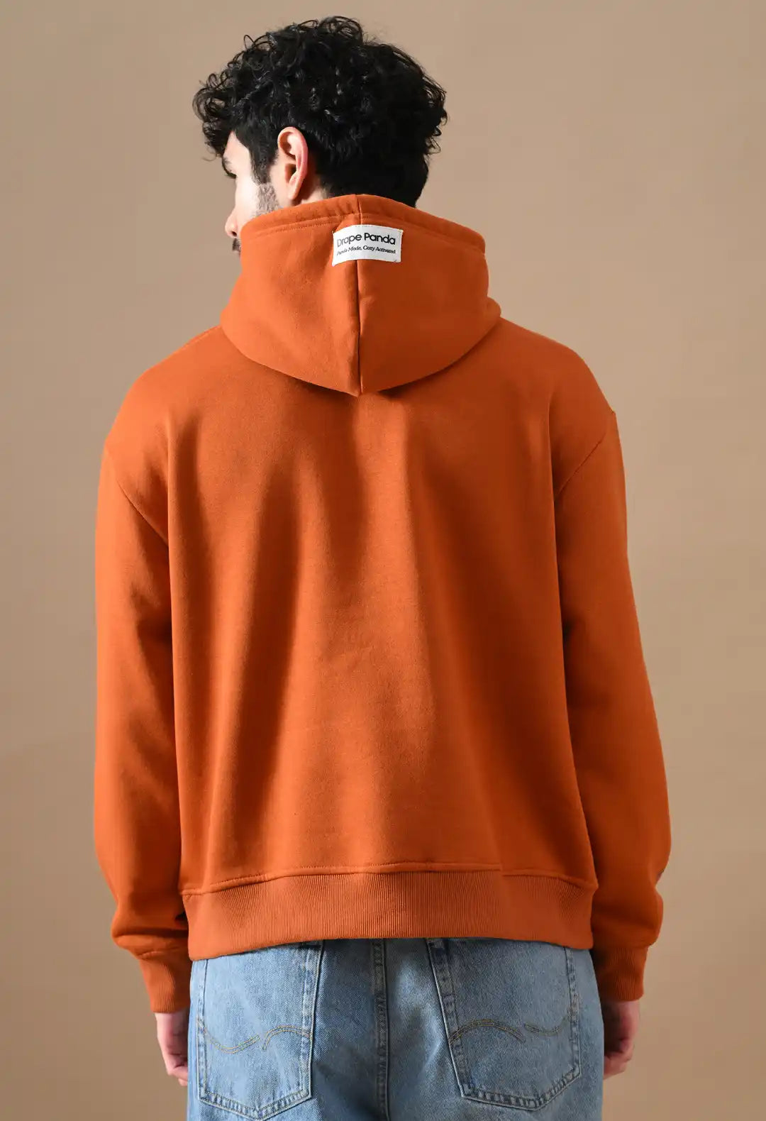 Men's Rust Orange HD print Hoodie