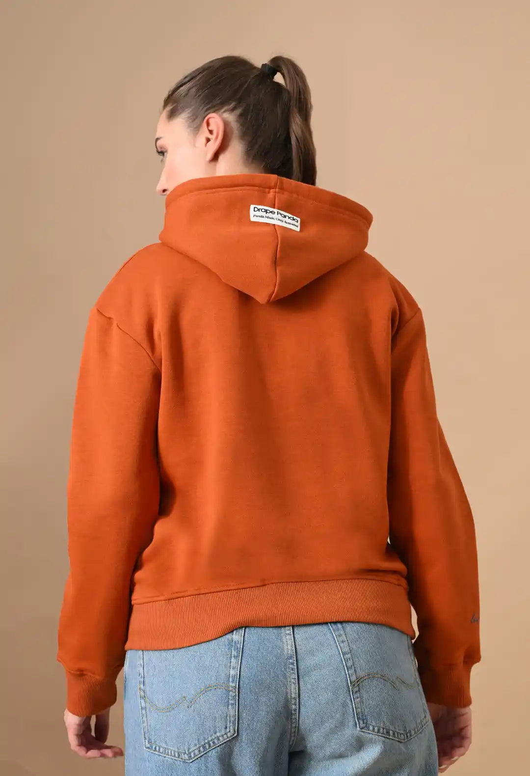 Women's Rust Orange HD print Hoodie