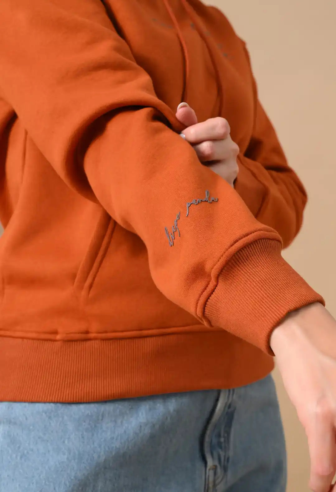 Women's Rust Orange HD print Hoodie